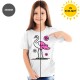 Flamingo - Solar Activated Tee - Color-Changing Kids Boy/Girl Cotton White T-shirt