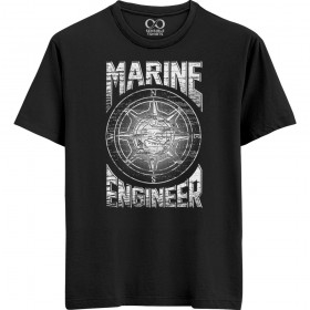Marine Engineer - Hustle - Unisex Men/Women Regular Fit Cotton Black T-shirt