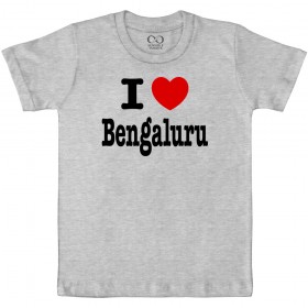 I Love Bengaluru - We-Desi - Kids Boy/Girl Cotton Grey Melange T-shirt