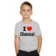 I Love Chennai - We-Desi - Kids Boy/Girl Cotton Grey Melange T-shirt