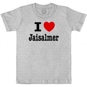 I Love Jaisalmer - We-Desi - Kids Boy/Girl Cotton Grey Melange T-shirt