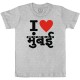 I Love Mumbai - Maai Mumbaai - Kids Boy/Girl Cotton Grey Melange T-shirt