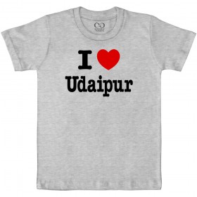 I Love Udaipur - We-Desi - Kids Boy/Girl Cotton Grey Melange T-shirt