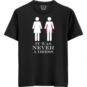 Never A Dress - Sensible - Unisex Men/Women Regular Fit Cotton Black T-shirt