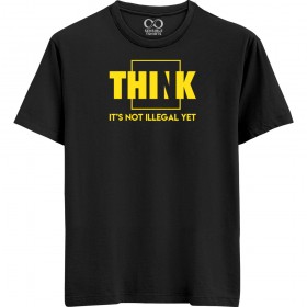 THINK - Sensible - Unisex Men/Women Regular Fit Cotton Black T-shirt