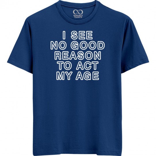 See No Good Reason - Smart Humour - Unisex Men/Women Regular Fit Cotton Navy Blue/Grey Melange T-shirt