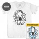 Astronaut - Solar Activated Tee - Color-Changing Kids Boy/Girl Cotton White T-shirt