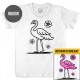 Flamingo - Solar Activated Tee - Color-Changing Kids Boy/Girl Cotton White T-shirt