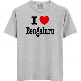 I Love Bengaluru - We-Desi - Unisex Men/Women Regular Fit Cotton Grey Melange T-shirt
