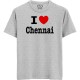 I Love Chennai - We-Desi - Unisex Men/Women Regular Fit Cotton Grey Melange T-shirt