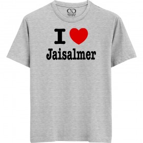 I Love Jaisalmer - We-Desi - Unisex Men/Women Regular Fit Cotton Grey Melange T-shirt