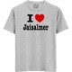 I Love Jaisalmer - We-Desi - Unisex Men/Women Regular Fit Cotton Grey Melange T-shirt