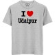 I Love Udaipur - We-Desi - Unisex Men/Women Regular Fit Cotton Grey Melange T-shirt